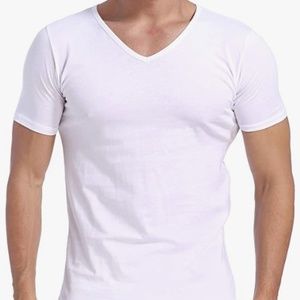 🎉H.P. Comfneat Men's Undershirts Cotton Spandex Comfy V-Neck T-Shirts